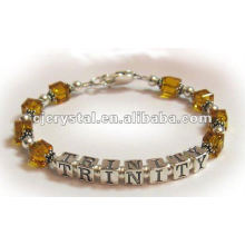 Topaz Glass Cube Beads Bracelet